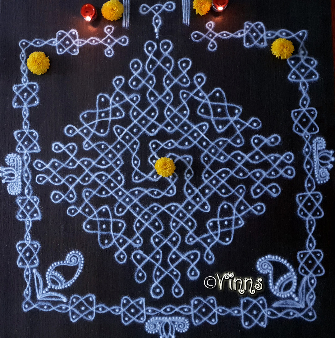 16 Dots Sikku Kolam Margazhi Kolam Dhanurmasa Muggulu Vinns Kolam