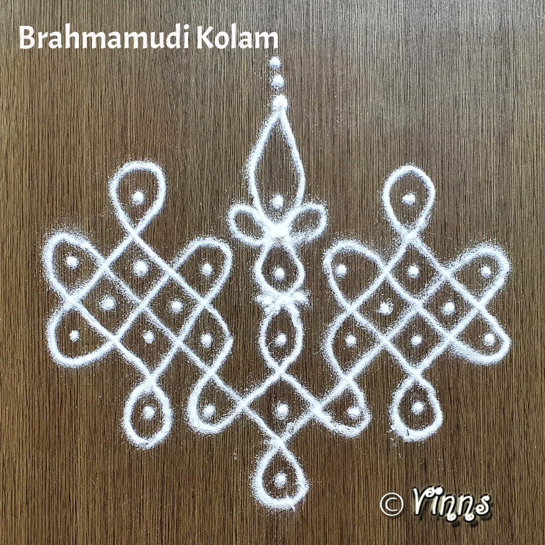 5 Dots Brahmamudi sikku Kolam | Vinns Kolam