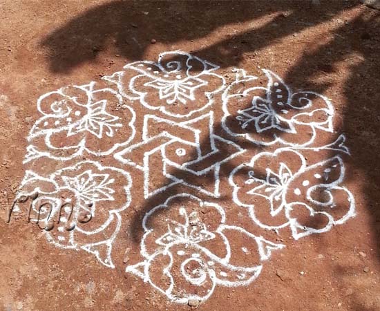 Sangu counch kolam 19 Dot kolam