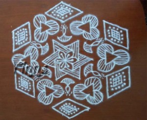 Star and Diya Kolam | Vinns Kolam