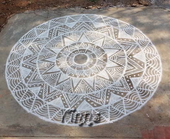 muggulu dotless kolam round kolam