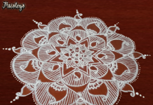 Mango design, fabric design, big kolam