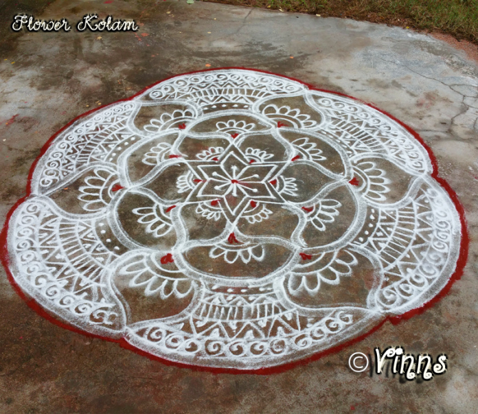 muggulu, rangoli, round