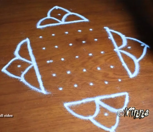 11 dots Simple Kolam || Mellika Muggulu || Simple design Rangoli ...