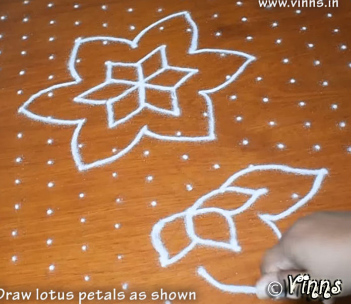 17 dots Big Lotus Kolam || Chukkala Kamalaṁ Muggulu || Margazhi Kolam ...