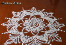 Small Freehand Kolam || Chukkaleni Muggulu || Rangoli in White