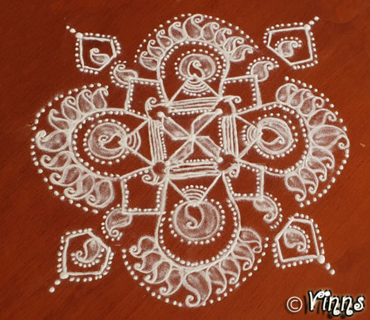 New Year Kolam – A freehand Kolam | Vinns Kolam