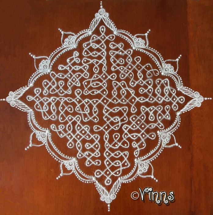 margazhi kolam, 19 dots, big kolam, daily kolam, sikku kolam, chikku kolam, kambi kolam, neli kolam