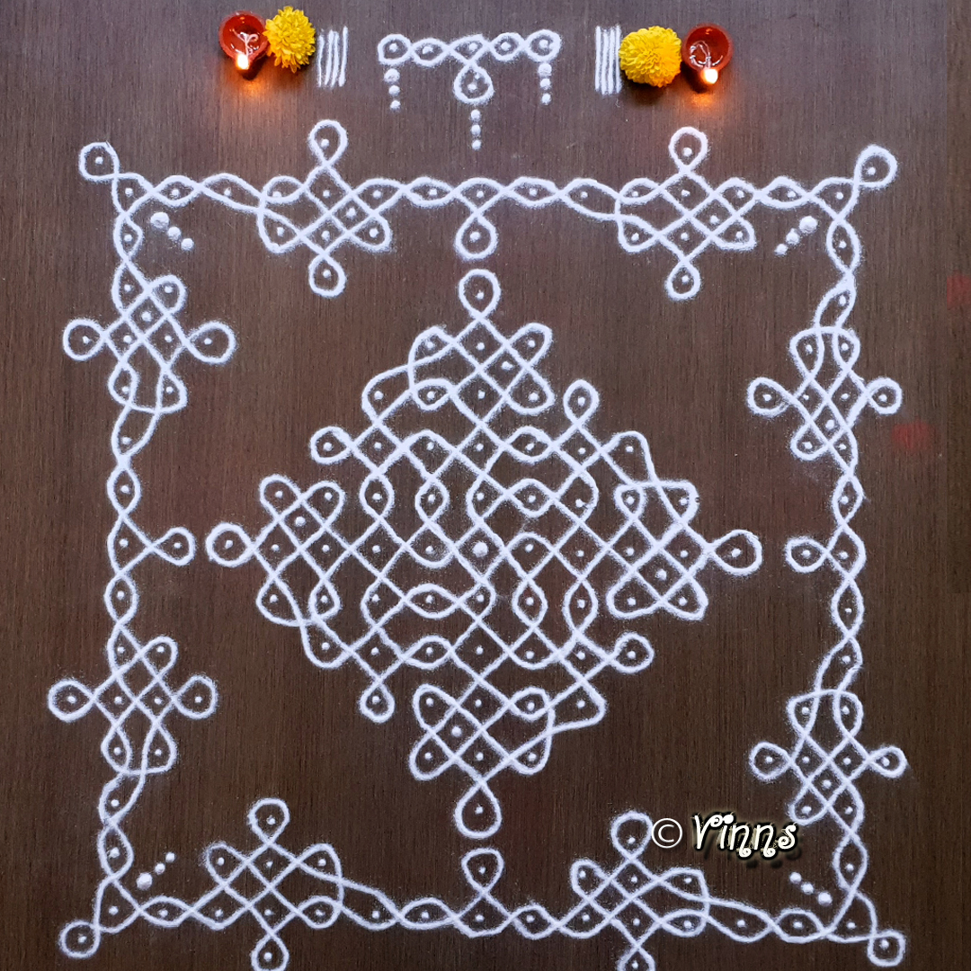 11 Dots Sikku Kolam || Daily Kolam || Tippudu Muggulu | Vinns Kolam