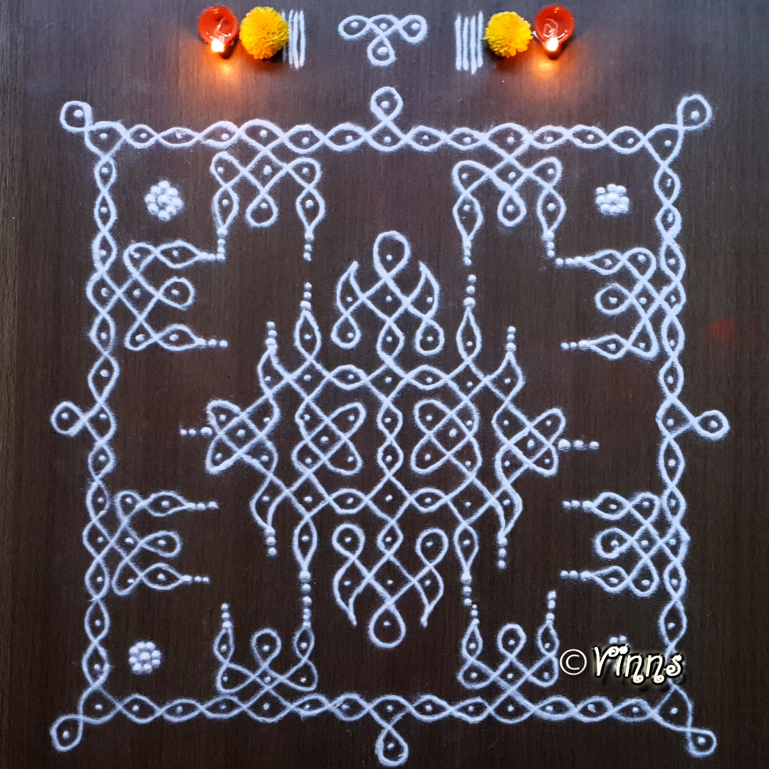 Brahamamudi Kolam || 10 dots Sikku kolam | Vinns Kolam