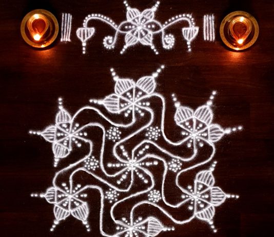 11 dots Parijatha Kodi Kolam || Flower Rangoli Parijatha kodi kolam 11 dots flower kolam