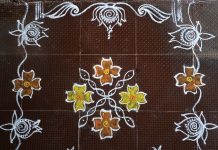 10 dots Flower kolam || offering to Sri Sathya Saibaba || Rangoli || Muggulu flower kolam, simple kolam, margazhi kolam