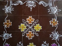 flower kolam, simple kolam, margazhi kolam