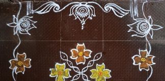 flower kolam, simple kolam, margazhi kolam